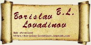 Borislav Lovadinov vizit kartica